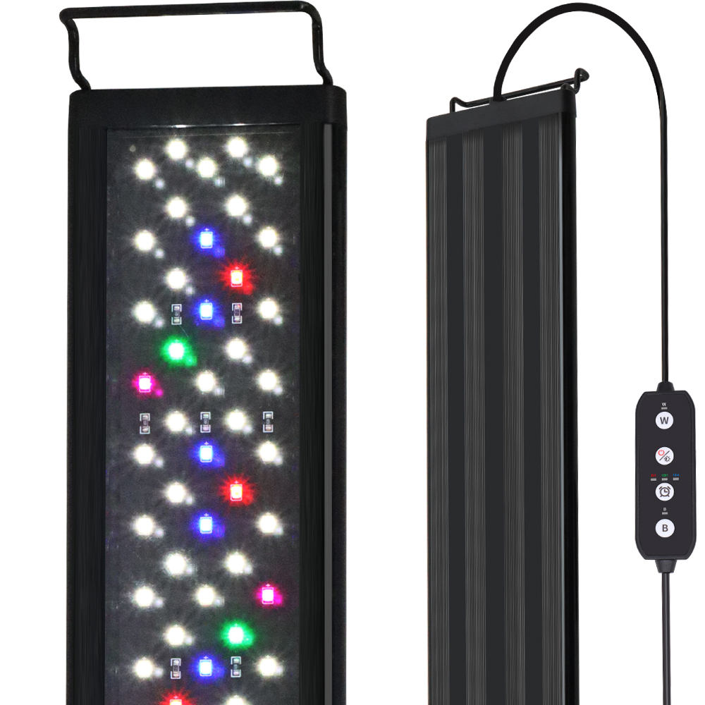 Aquarium Marine Lights - ไฟ LED สเปกตรัมเต็มสำหรับตู้ปลาขนาด 12-30 นิ้ว พร้อมฟังก์ชั่นตั้งเวลาและหน่วยความจำ
