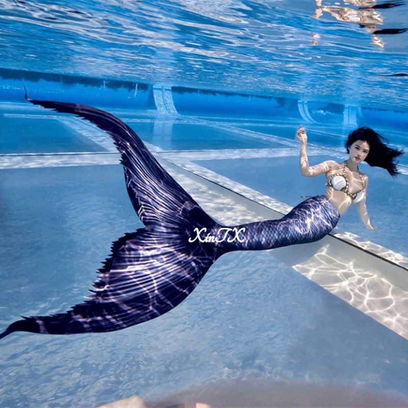 Ocean Aquarium - ชุดว่ายน้ำหางนางเงือกสำหรับผู้ใหญ่ หูนางเงือก คอสเพลย์ ชุดการแสดงดำน้ำในตู้ปลา ชุดถ่ายรูป ชุดเดรสชายหาด